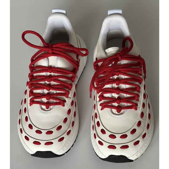Bottega Veneta Mens Leather White/Red Sneakers 8.5 US (41.5 Eu) 578305 NIB $990 main image 13